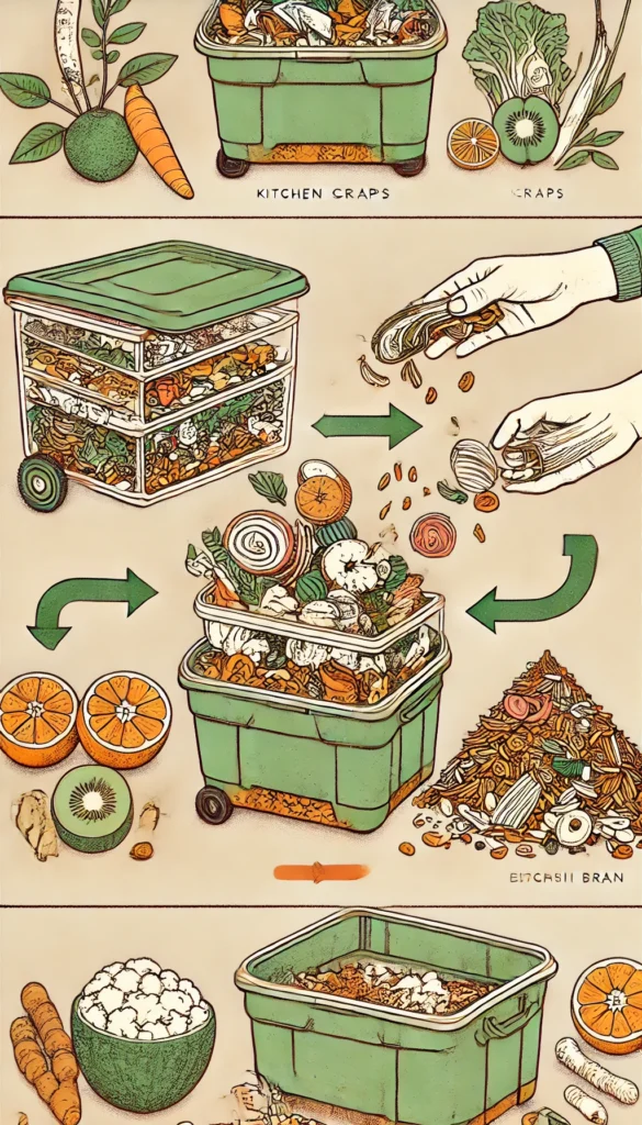 process of Bokashi composting